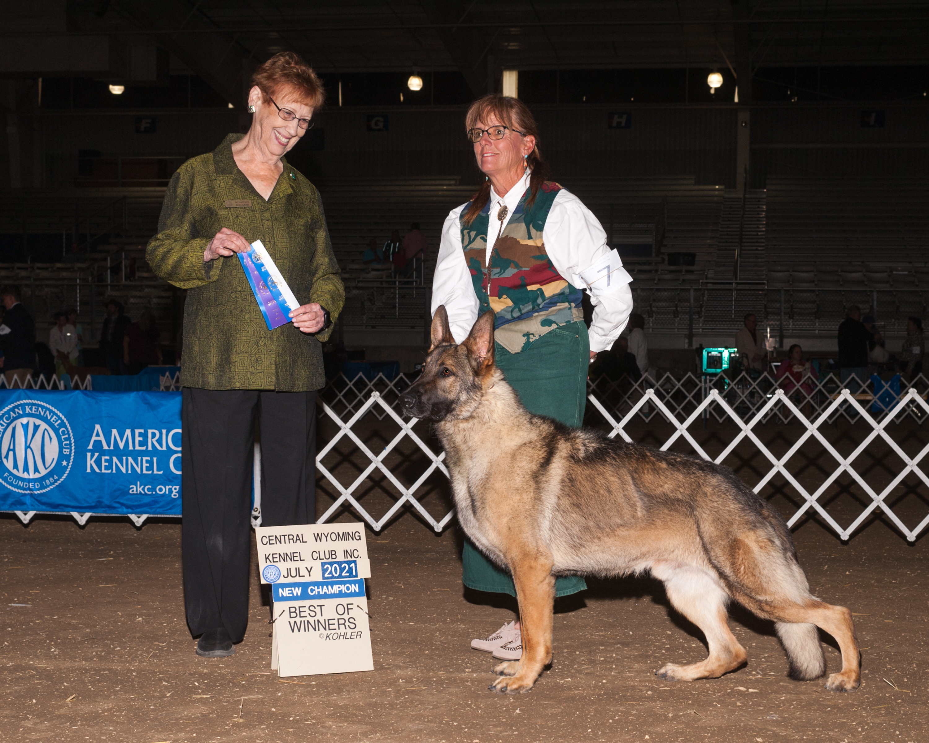 New Champion with judge Pat Hastings Casper July 2021